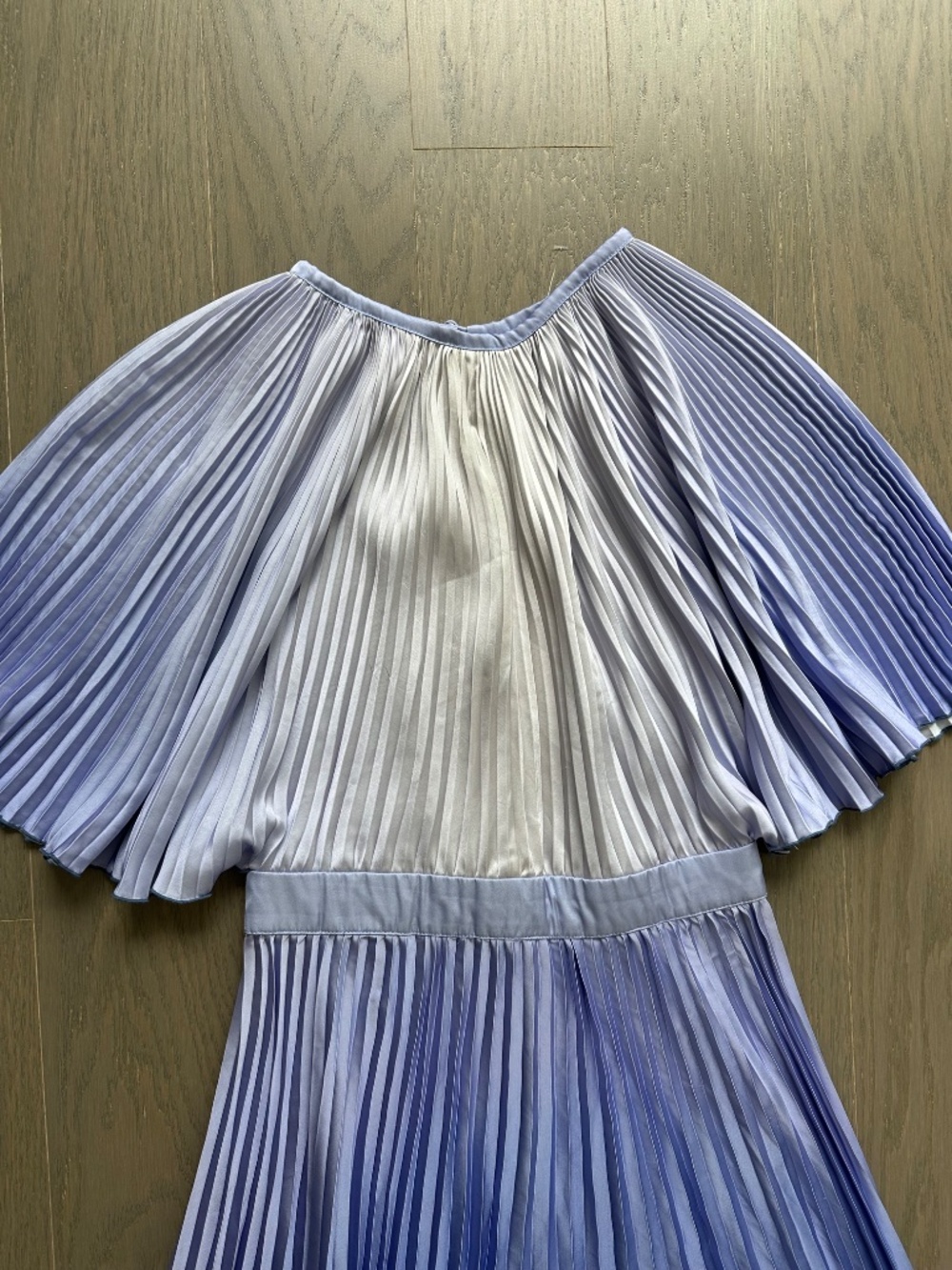 L'IDEE Orchestra Pleated Gown Purple Ombre Short Sleeve Dress - Size US 4 - Picture 4 of 10